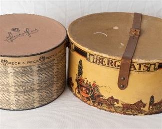  2 Vintage hat Boxes Peck & Peck Bergats