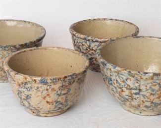 4 Spongeware Bowls