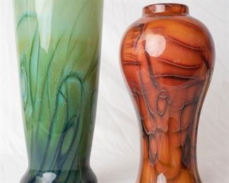 2 Large hand made Glass Vases