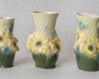 3 Floral Copley Vases