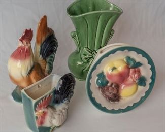 2 copley Napkin Holders, chicken and Vase