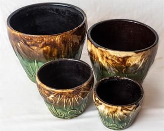 4 ceramic planters