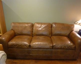 Ethan Allen Leather sofa - Buff/Sand color