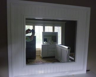 White clapboard mirror