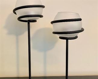 Item 23:  Two candlesticks:  $14                                                                                                Small - 9"                                                                                                                   Large - 10.5"