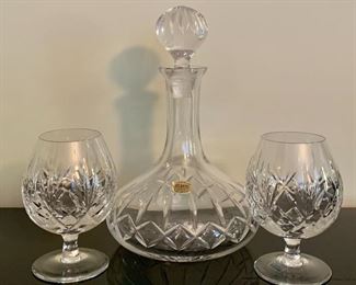Item 27:  (2) Atlantis Brandy Glasses & Samobor Decanter 10.5":   $40.00                                                                 