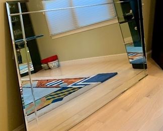 Item 15:  Beveled mirror - 60" x 36" - condition note - back plywood has come unglued and will need some TLC:  $65