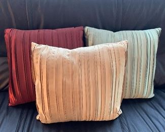 Item 112:  (3) Decorative pillows - one red:  $18