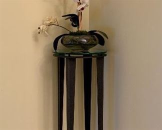 Item 46:  (1) Graceful Accent Table with Glass Top - 14" x 40": $115 