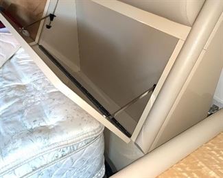detail - headboard opens up on both sides. 