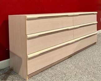 Item 74:  Bellini 6-drawer dresser - 70"l x 18.5"w x 28.5"h: $165