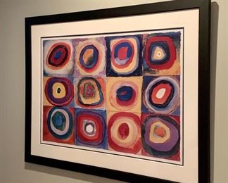 Item 149:  Framed Art feat. repeated concentric circles - 45" x 33": $125