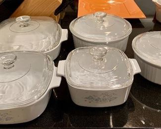 Item 153:  Set of casseroles - two on right are Corning:  $65