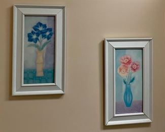 Item 159:  Two decorative pictures -16.75" x 9.75":  $14