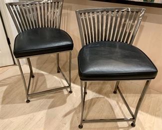 Item 86:  The Genesis contemporary barstools by Johnston Casuals (2) - 19"l x 18"w x 33.5"h & seat height - 23":  $245 for pair