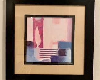 Item 162:  Framed abstract art number 1 - 17" x 17": $38