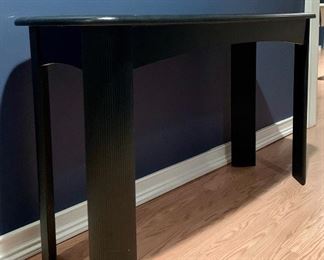 Item 188:  Contemporary black console table, made in Canada - 48"l x 18"w x 27.5"h:  $125