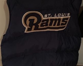 Item 168:  St. Louis Rams vest (size L):  $20