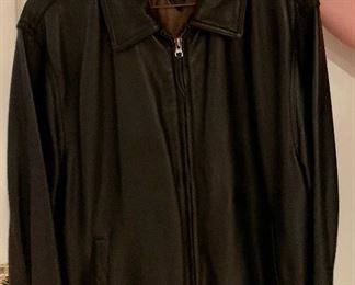 Item 169:  Tommy Hilfiger leather coat (size L):  $75