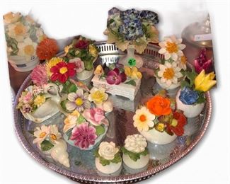 Antique ceramic floral decor