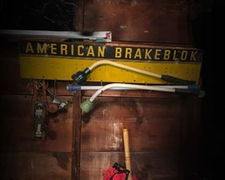 Vintage auto supply sign
Metal roller skates