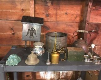 Oil cans, mailboxes, outdoor decor