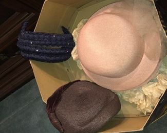 Antique hats and box