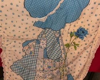 Vintage Holly Hobbie crib quilt