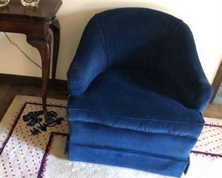 Club chair and game table that folds into a console table