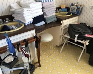 Towels, luggage racks, vintage acrylic stool and more!