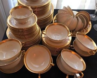 Lenox - "Lowell" pattern; 5-piece place setting PLUS soup bowl and saucer, 11 place settings