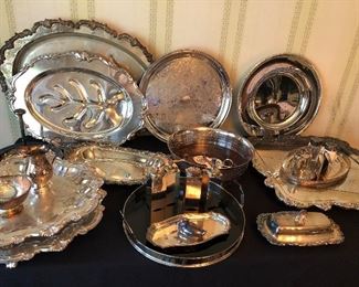 Silverplated service pieces