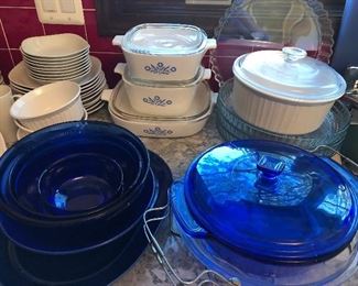 Vintage pyrex and baking dishes