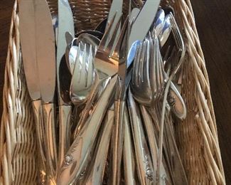 Sterling silver: 12 place settings + Wallace serving pieces