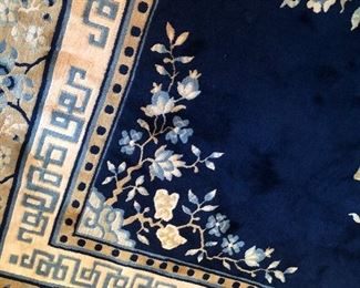 Detailed view of large area wool rug