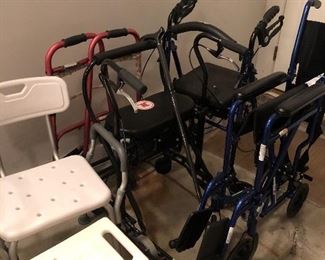 Walkers, wheelchair, shower chairs and more