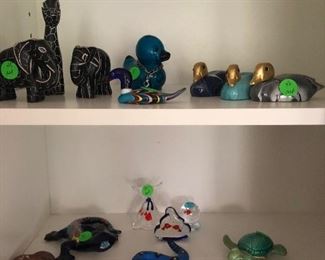 stone, glass, and acrylic decoys and other animals - small