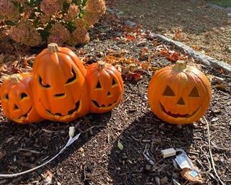 Rare !!! 3 faced lighted Pumpkin Decor $28; (NEW PRICE)  $22. 1 Face $12 (NEW PRICE) $8