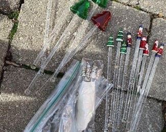 Vintage Santa and Christmas tree Swizzle sticks/stirrers, $25