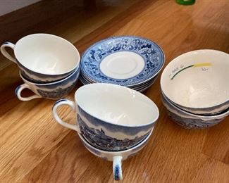 Johnson Bros. Historic America 6 cups and 6 Saucers $30