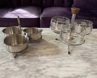 Vintage 3 Bowl Serving Caddy $15 Mid Century Vintage 3 Bowl Caddy with Wood Handle $22