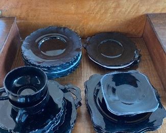 Black Depression Glass 20 piece lot $95