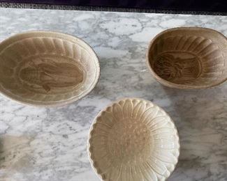 3 Antique Stoneware molds $75 