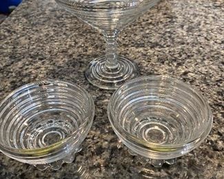 Manhattan 2 4' Bubble Footed Nut Bowls  and 5" Candy Dish $25 