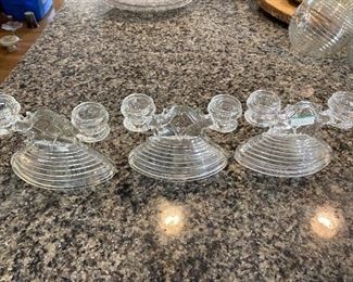 3 Manhattan Double Candle Holders $25