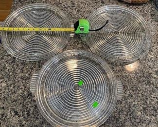 3 Manhattan Anchor Hocking Vintage Tabbed Platters $58