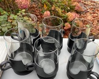 6 Glasses with Plastic Holders 6"$15