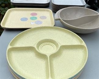 Lot...  3 Stacks of Vintage Trays  8 x 6 $20  Divided  Serving Dishes $28   