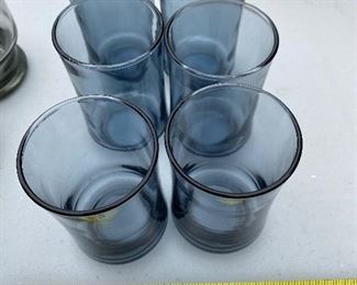 6 blue grey glasses $6