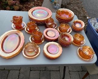 Vintage Marigold Carnival 10" Oval, Salad, Bread, Soup, Cups and Saucers , etc.  $65